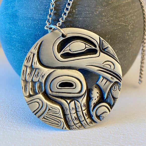 Frederick Pewter Jewelry - Raven "The Trickster" Frederick Pewter Pendant Necklace